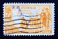 Postage stamp United States of America, USA 1950. 100 Years California Statehood, Gold Miner, Pioneers