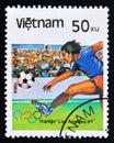 Postage stamp Vietnam 1984, Olympic games soccer players