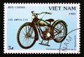 Postage stamp Vietnam, 1985, 1935 Simplex USA motorcycle