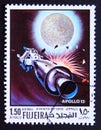 Post stamp Fujeira, United Arab Emirates, 1970, Apollo 13 moon mission Royalty Free Stock Photo