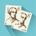 post stamp. Vector illustration decorative design Royalty Free Stock Photo