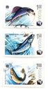 Post stamps with angling and f Royalty Free Stock Photo