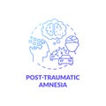 Post traumatic amnesia blue gradient concept icon