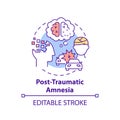 Post traumatic amnesia concept icon