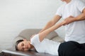 Post traumatic rehabilitation, sport physical therapy, recovery concept Royalty Free Stock Photo
