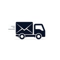 Post Truck Car icon, Vector isolated delivery symbol