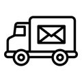 Post truck icon, outline style