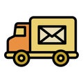 Post truck icon, outline style