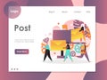 Post vector website landing page design template Royalty Free Stock Photo