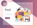 Post vector website landing page design template Royalty Free Stock Photo