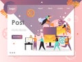 Post vector website landing page design template Royalty Free Stock Photo