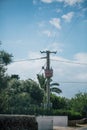 Post with wires in italy Royalty Free Stock Photo