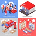 Post 2x2 Isometric Design Concept Royalty Free Stock Photo