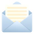 Postage envelope icon, cartoon style