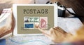 Postage Letter Parcel Stamp Mail Graphic Concept Royalty Free Stock Photo