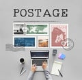 Postage Letter Parcel Stamp Mail Graphic Concept Royalty Free Stock Photo