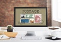 Postage Letter Parcel Stamp Mail Graphic Concept Royalty Free Stock Photo