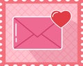 Postage Love Envelope Stamp