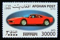 Postage stamp Afghanistan 1999. Ferrari GTO Royalty Free Stock Photo