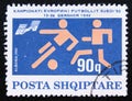 Postage stamp Albania 1992, Pictogram of football players