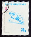 Postage stamp Albania 1992, Ski jumping winter Olympics 1992 Albertville