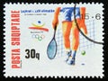 Postage stamp Albania 1992, Tennis Summer Olympics 1992 Barcelona