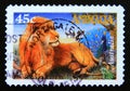 Postage stamp Australia, 1996. Animalia liom by Graeme Base Royalty Free Stock Photo