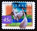 Postage stamp Australia, 1997. Brolga Antigone rubicunda bird