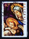 Postage stamp Australia, 1995. Madonna and Child Christmas stained glass