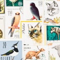 Postage Stamp Background from Poland