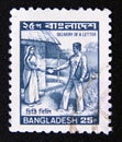 Postage stamp Bangladesh, 1983. Postman Mail delivery