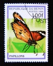 Postage stamp Benin, 1996. African Monarch Danaus chrysippus butterfly