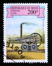 Postage stamp Benin 1999. Locomotive Trevithick`s Locomotive, 1803