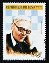 Postage stamp Benin, 1999. Mikhail Botvinnik chess champion portrait