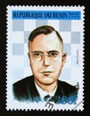 Postage stamp Benin 1999. Portrait Chess Player Max Euwe