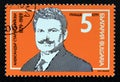Postage stamp Bulgaria, 1989. Aleksandar Stambolijski portrait