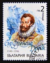 Postage stamp Bulgaria, 1992. Sir Francis Drake portrait Royalty Free Stock Photo