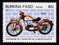 Postage stamp Burkina Faso, 1985. Manet Motorcyle