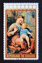 Postage stamp Burundi, 1976. Mother and Child painting by Correggio Antonio Allegri