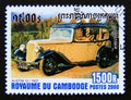 Postage stamp Cambodia 2000. Austin 12 oldtimer car