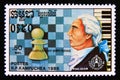 Postage stamp Cambodia 1986. FranÃÂ§ois AndrÃÂ© chess player portrait