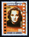 Postage stamp Cambodia, 2001. Marlene Dietrich