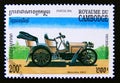 Postage stamp Cambodia 1994. Mercedes model 1901 oldtimer car