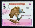 Postage stamp Cambodia, 1983. RÃÂ¼ppell`s Vulture Gyps rueppellii bird of prey