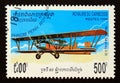 Postage stamp Cambodia, 1994, Sikorsky S-35 Biplane airplane