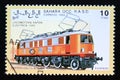 Postage stamp Cinderella 1992. Locomotive Locomotora Rapida Electrica 1935 Royalty Free Stock Photo