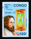Postage stamp Congo Republic Brazzaville, 1992. Alonso de Ojeda Royalty Free Stock Photo