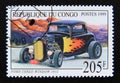 Postage stamp Congo Republic Brazzaville 1999. Ford Three Window 1932 oldtimer car