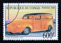 Postage stamp Congo Republic Brazzaville 1999. Ford Woodie oldtimer car