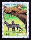 Postage stamp Congo Republic Brazzaville, 1993. Leopard Panthera pardus